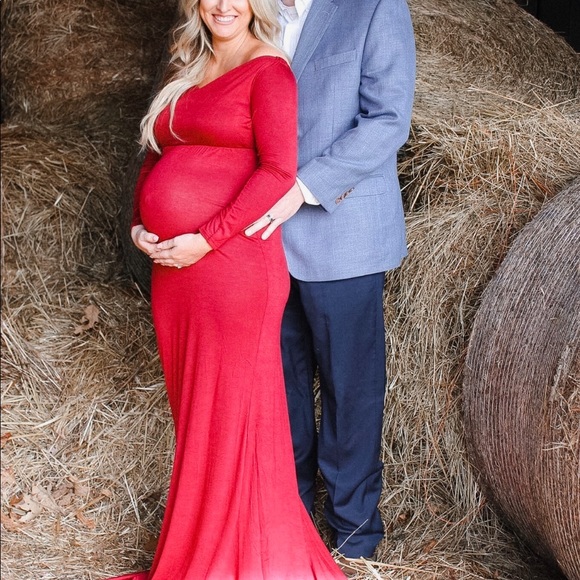 Maternity Open Shoulder Maxi Dress - Picture 6 of 6